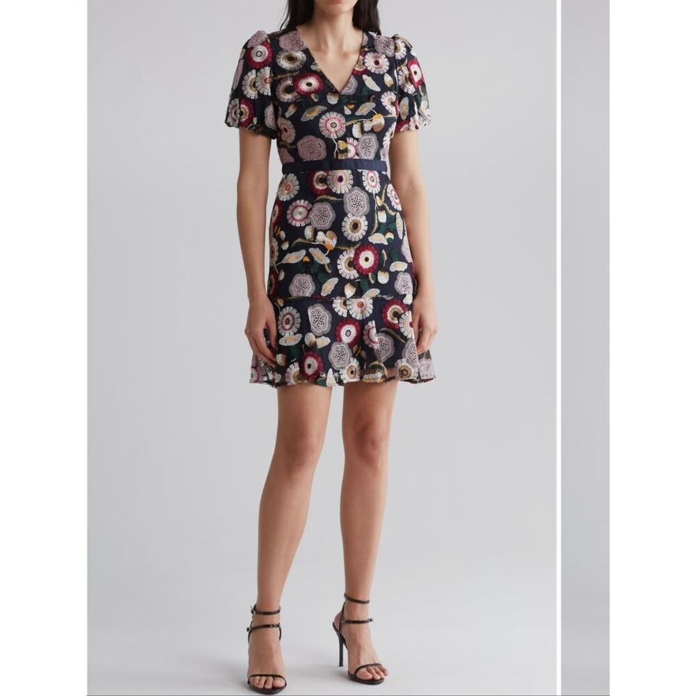 Sam Edelman Embroidered Puff Sleeve Dress